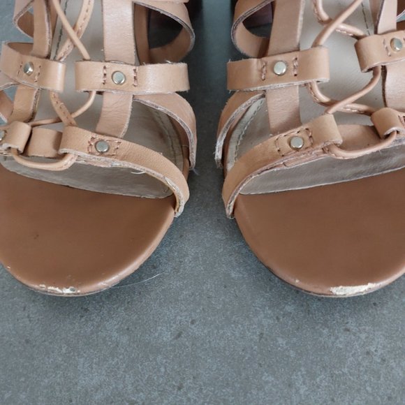 ALDO "Myssi" Women's Laced Up Open Toe Gladiator Sandals - Camel - Size 7 M - Picture 12 of 13